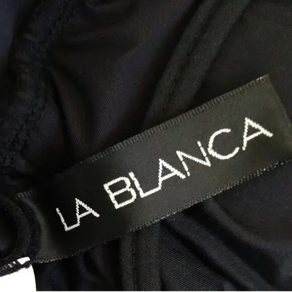 La Blanca Island Goddess Underwire Lace-Up One-Piece Swimsuit Sz 4 Black - Picture 4 of 10